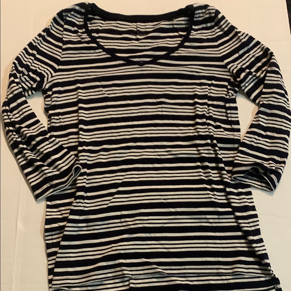 Talbots Striped Black and White Women's Top